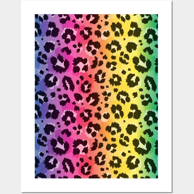 Rainbow Leopard Cheetah Animal Print Wall Art by Printable Pretty